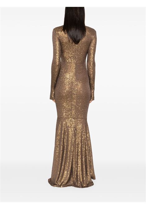 Gold-tone long-sleeve fishtail gown Norma Kamali - women NORMA KAMALI | ST4243SQE38151